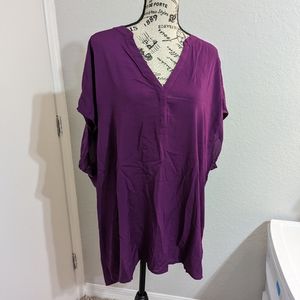 Torrid Purple, Short Sleeve Blouse - Size 2